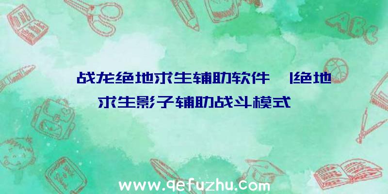 「战龙绝地求生辅助软件」|绝地求生影子辅助战斗模式